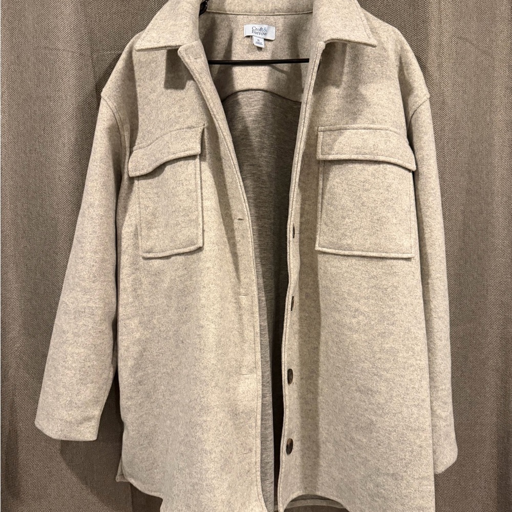Croft & Barrow Women's Cream Shacket Jacket